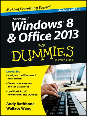 cover image of Windows 8 and Office 2013 For Dummies